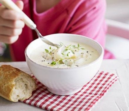 Silky celeriac soup with smoked haddock recipe