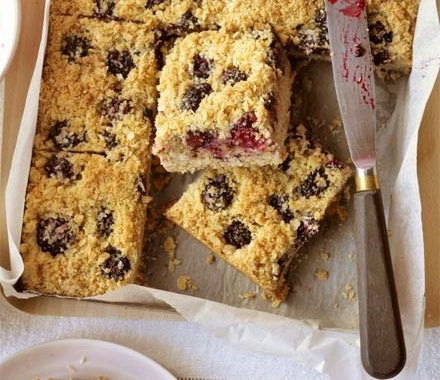 Blackberry & coconut squares recipe