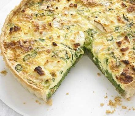 Pea, mint & goat’s cheese quiche recipe