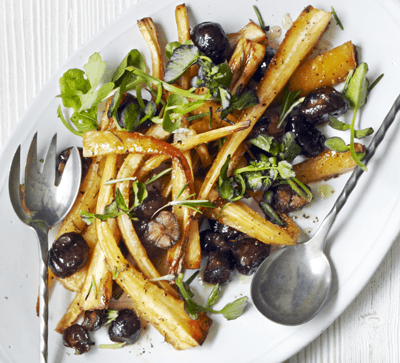 Roast parsnip & chestnut salad recipe 