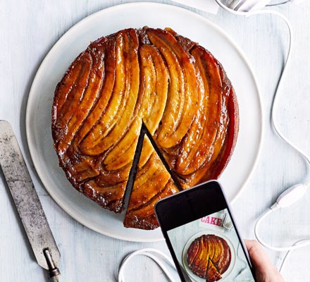 Sticky upside-down banana cake recipe 