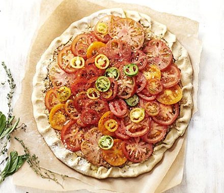 Roasted tomato tart with double-cheese crust recipe