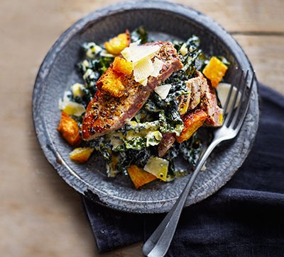 Tuna caesar with anchovies & cavolo nero recipe
