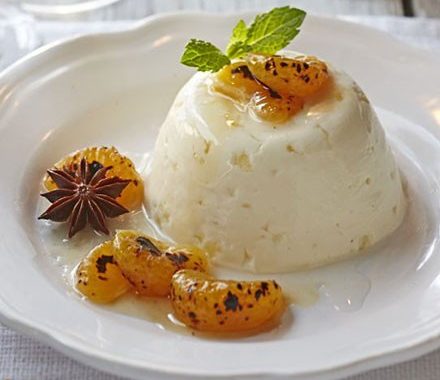 Yogurt & ginger creams with blowtorched satsuma recipe