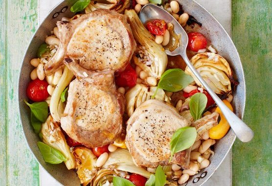 Summer pork, fennel & beans recipe