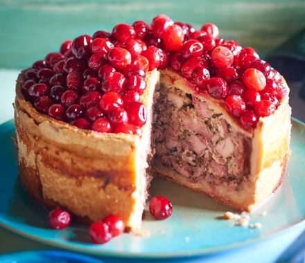 Cranberry-topped raised pie recipe