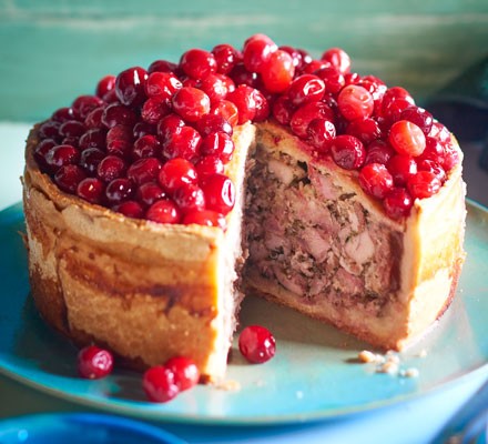 Cranberry-topped raised pie recipe 
