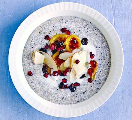 Amaranth porridge with green tea & ginger compote recipe 