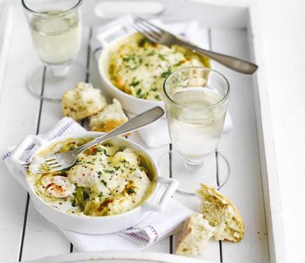 Cheesy seafood gratin recipe