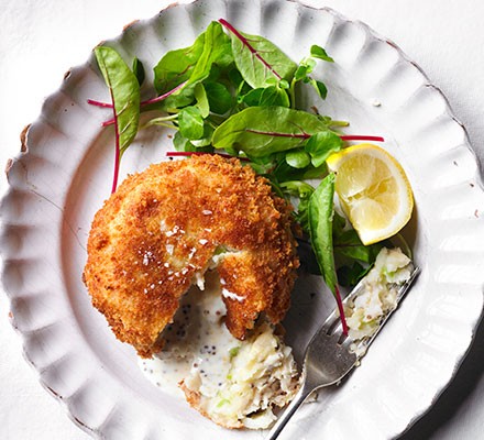Hake fish cakes with mustard middles recipe 