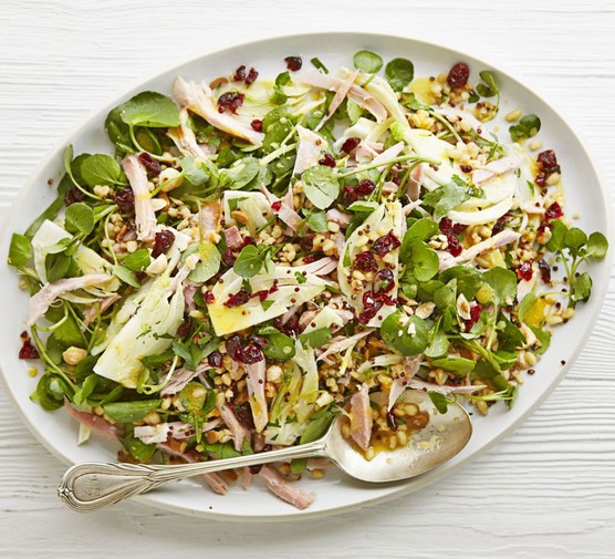 Ham & watercress salad with clementine dressing recipe 