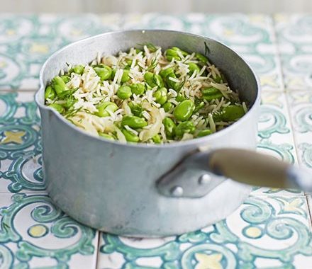 Broad bean & dill pilaf recipe