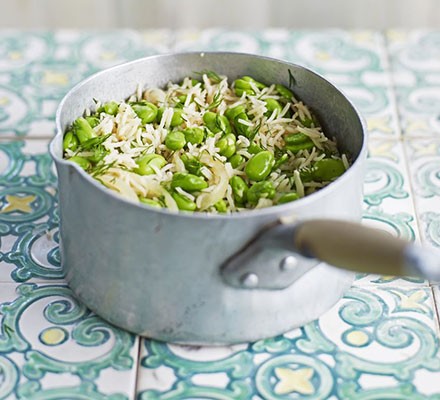 Broad bean & dill pilaf recipe 