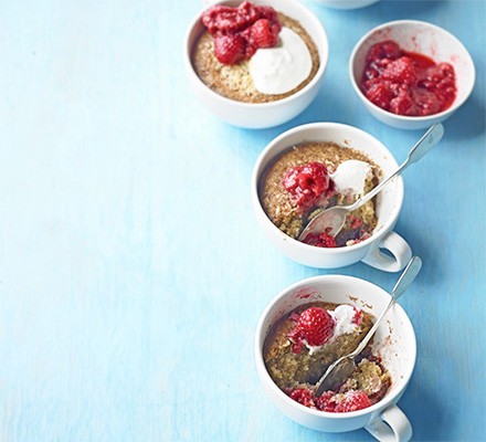 Hot coconut & raspberry puds recipe 