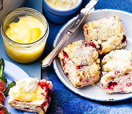 Raspberry & coconut scones recipe