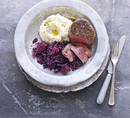 Blackberry braised red cabbage with venison recipe 