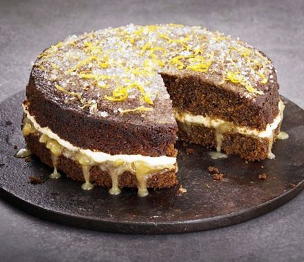 Sticky ginger lemon drizzle cake recipe