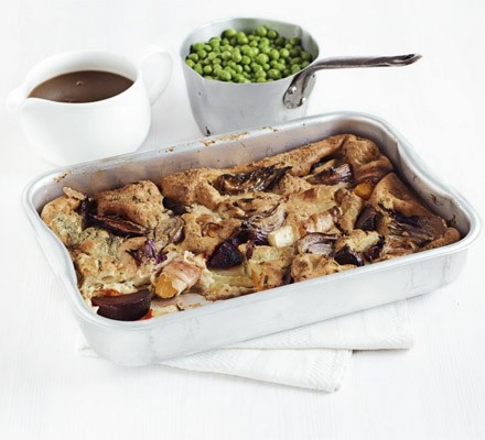 Root veg & pancetta toad-in-the-hole with onion gravy recipe 