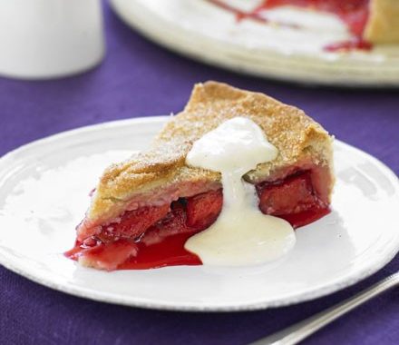 Classic plum pie with custard recipe