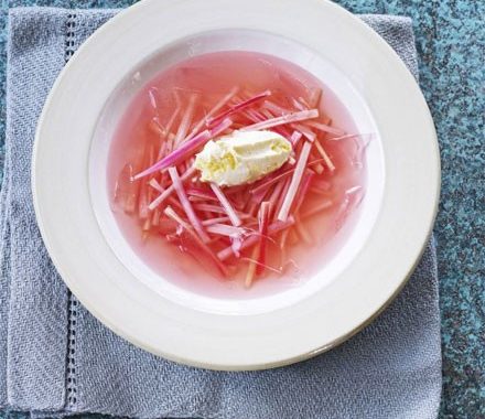 Jellied rhubarb & vanilla soup recipe