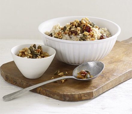 Maple granola crunch porridge topping recipe