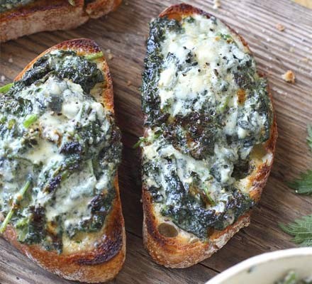 Nettle & blue cheese rarebit recipe 