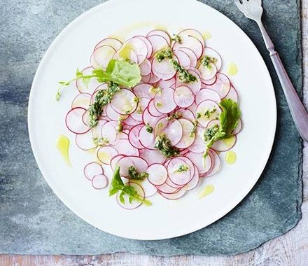 Radish confetti with salsa verde recipe