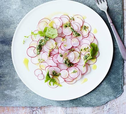 Radish confetti with salsa verde recipe 