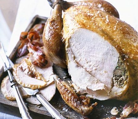 Roast turkey with chestnut stuffing recipe