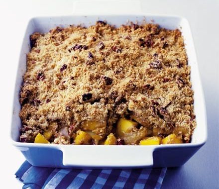 Mango, pear & ginger crumble recipe