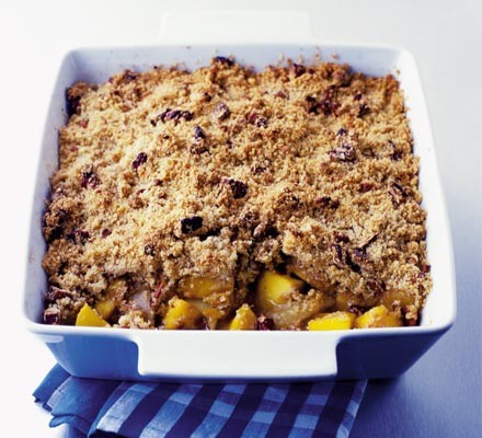 Mango, pear & ginger crumble recipe 