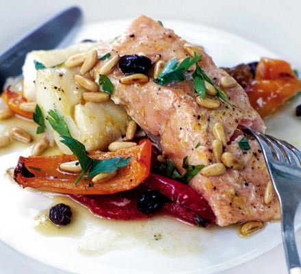 Zesty roast salmon & cod recipe 