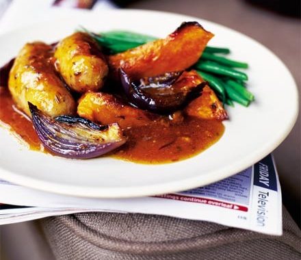 Sausage & pumpkin roast recipe