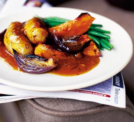 Sausage & pumpkin roast recipe 