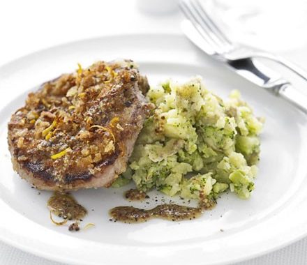 Honey mustard lamb with crushed potatoes recipe