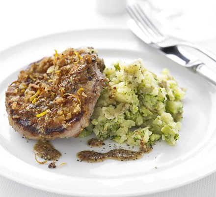 Honey mustard lamb with crushed potatoes recipe 