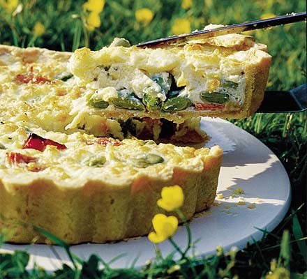 Broad bean & Lancashire cheese tart recipe 