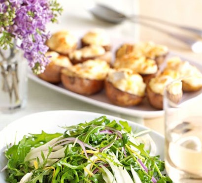 Twice-baked potatoes with goat’s cheese recipe
