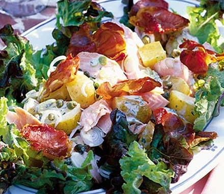 Salmon & crisp prosciutto salad recipe