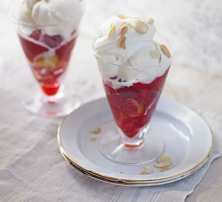 Peach Melba knickerbocker glory recipe 