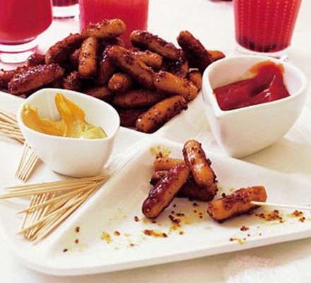 Glazed honey & mustard sausages recipe 