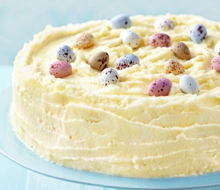 Frosted white chocolate Easter cake recipe