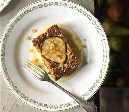 Pear parkin pudding with custard recipe