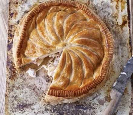 Cheesy celeriac, potato & bacon pie recipe