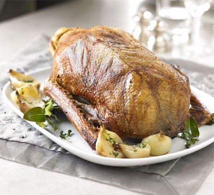 Classic roast goose with cider gravy recipe 