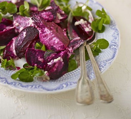 Roasted beets with watercress & horseradish apple sauce recipe 