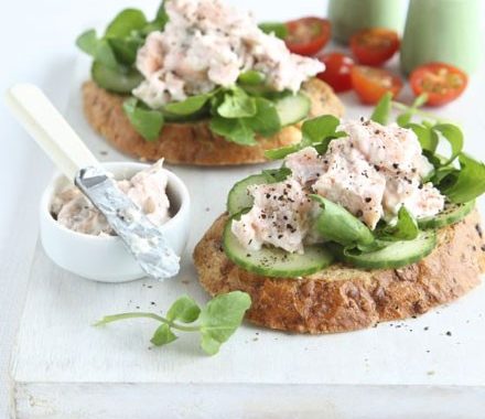 Smoked trout & cucumber open sandwiches recipe