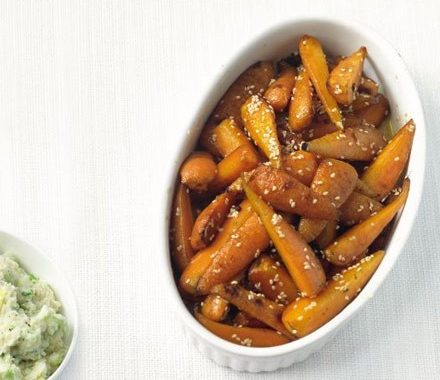 Sticky sesame-glazed carrots recipe