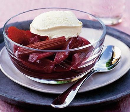 Red wine-roasted rhubarb compote recipe