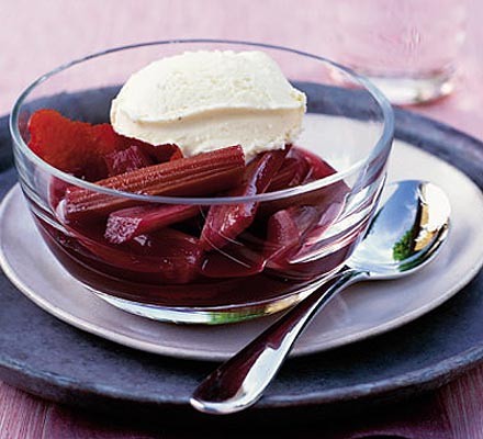 Red wine-roasted rhubarb compote recipe 